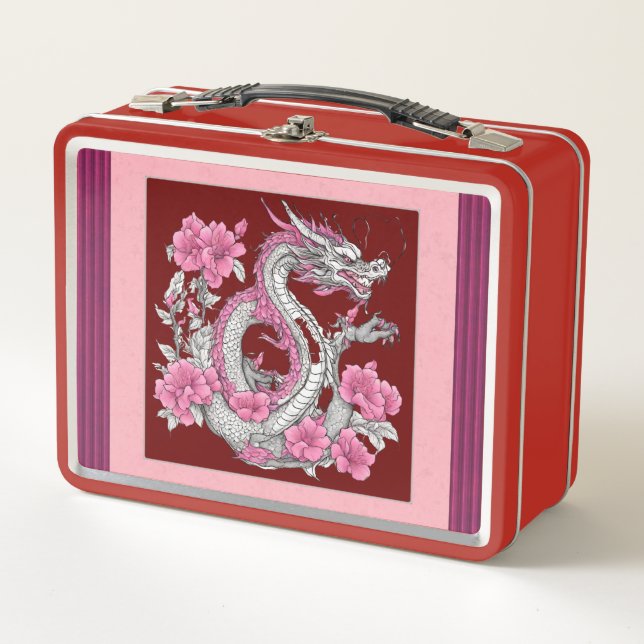 Caja de comida del dragón de flores (Anverso)
