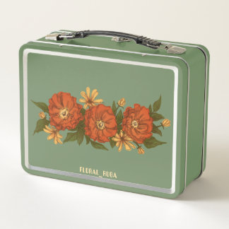 Caja de comida floral verde