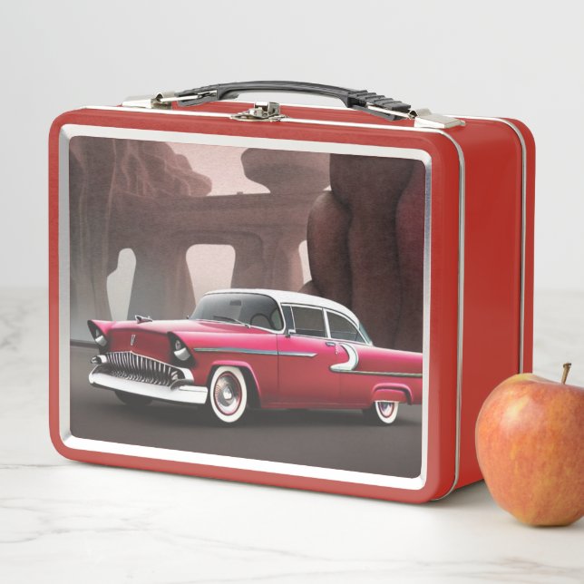 Caja de comida metálica de coche clásico de 1955 (In situ)