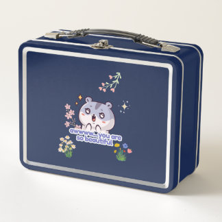 Caja de comida metálica de hámster estética linda