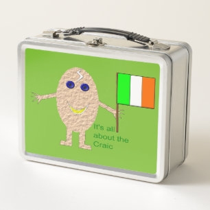 Caja de comida metálica de huevo irlandés patrióti