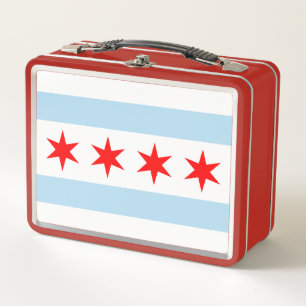Caja de comida metálica de la bandera de Chicago, 