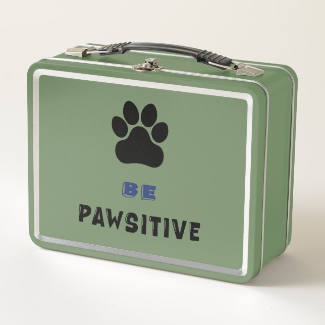 Caja de Comida para Almorzar Be Pawsitive – Lindo  (Anverso)