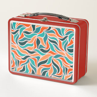 Caja de comida retro vintage de hojas de otoño