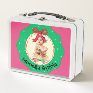 Caja de Comida Rosa Personalizada con Foto y Nombr
