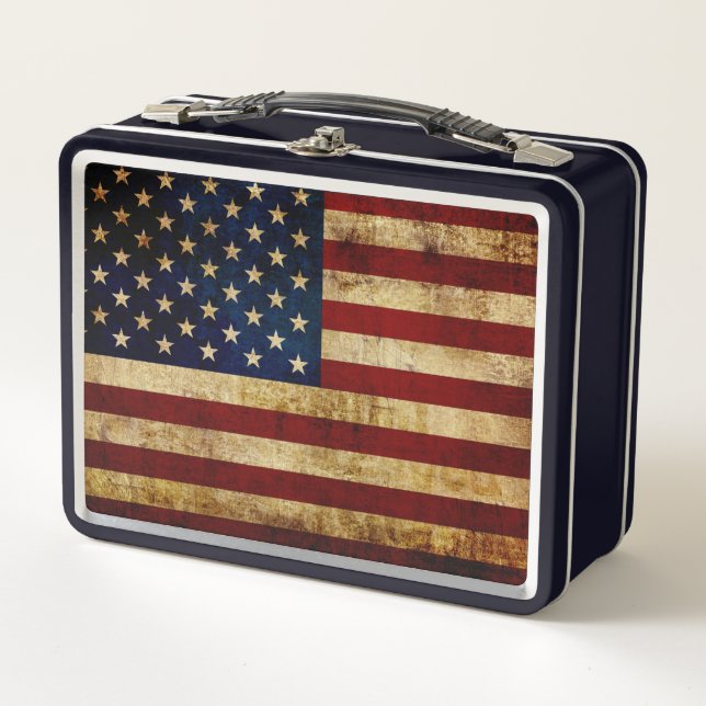 Caja de comida USA / bandera grungeada (Anverso)