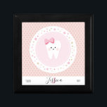 Caja de dientes monogramo para Chica Keepsake<br><div class="desc">Monograma Editable Caja dental. Hermosa idea de regalo para un chica que empieza a perder dientes.</div>