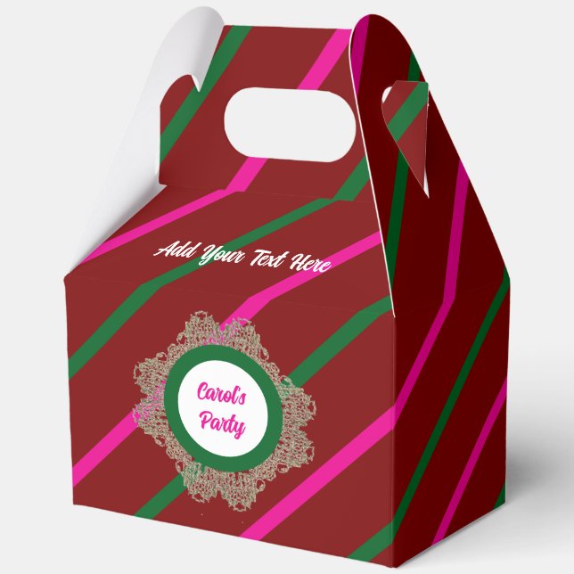 Caja de Favor 5 Borgoña (verde rosado) RFPMDesigns (Anverso)
