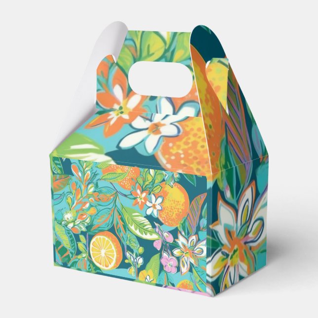 Caja de Favor Azul de Piña Tropical (Front Side)