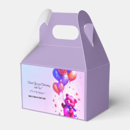 Caja de Favor Baby Shower con globo de Oso de Tedd