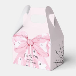 Caja de Favor Baby Shower de Bow Boo Halloween ros