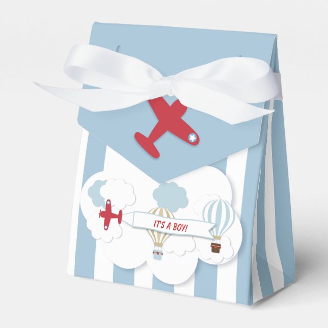 Caja de Favor Baby Shower del avión (Front Side)