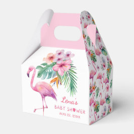Caja de Favor Baby Shower Flamingo - Rosa tropical