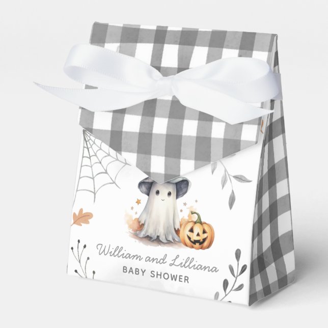 Caja de Favor Baby Shower Ghost de Halloween (Front Side)