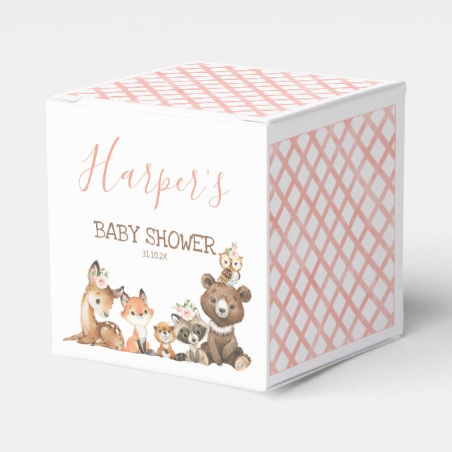 Caja de Favor Baby Shower Temática De La Madera Fl (Costado Anverso)