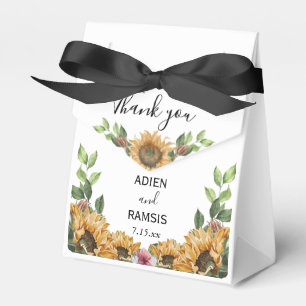 Caja de Favor Boho Sunflower Rustic Wildflower