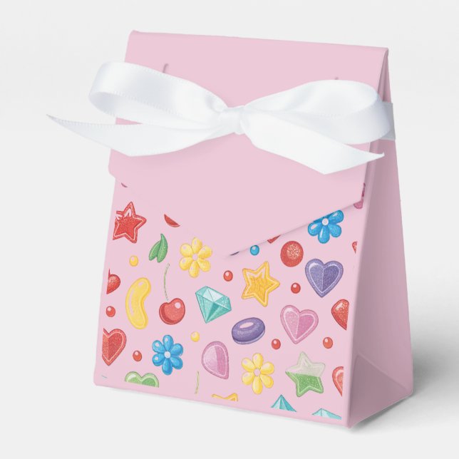 “Caja de Favor – Caja de Regalo de Caramelo Rosa y (Front Side)