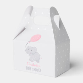 Caja de Favor Cute del Chica Baby Shower Elefante