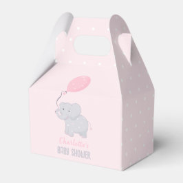 Caja de Favor Cute del Chica Baby Shower Elefante