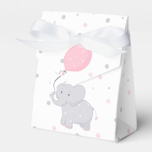 Caja de Favor Cute del Chica Baby Shower Elefante