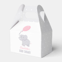 Caja de Favor Cute del Chica Baby Shower Elefante