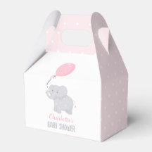 Caja de Favor Cute del Chica Baby Shower Elefante