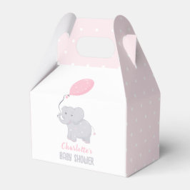 Caja de Favor Cute del Chica Baby Shower Elefante