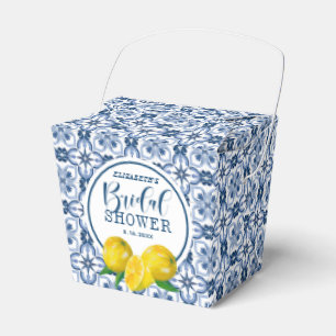 Caja de Favor de Azulejos Azules de Lemon Positano
