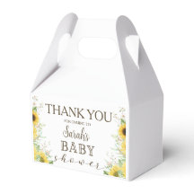 Caja de Favor de Baby Shower con girasol, girasol