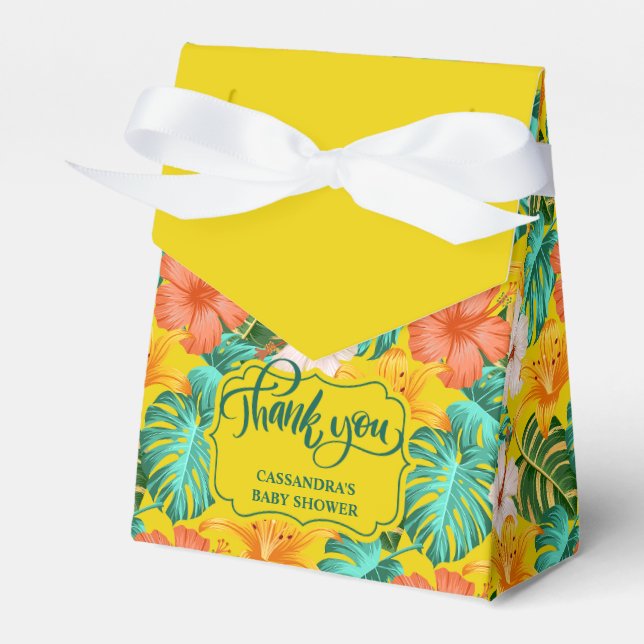 Caja de Favor de Baby Shower Tropical Hawaiano Alo (Front Side)