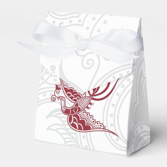 Caja De Favor De Bird Rojas Y Henna Swirl (Front Side)