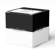 Caja de Favor de Boda con Acento de Ruby Blanco y 
