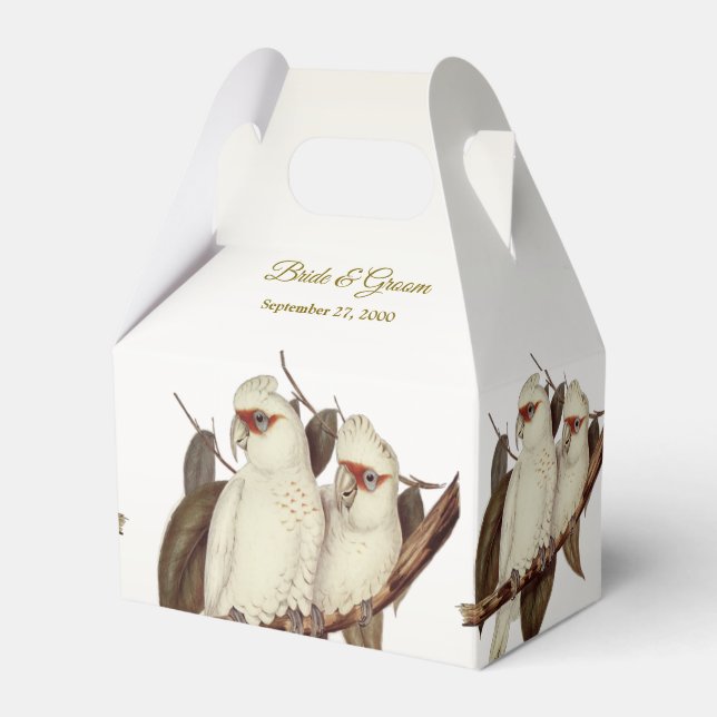 Caja de Favor de Boda de Aves Blancas (Front Side)