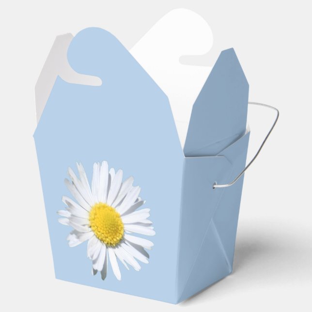 Caja de Favor de Boda de Daisy Azul Ácido (Abierto)