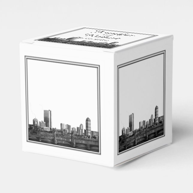 Caja de Favor de Boda de Destino de Boston (Costado Anverso)