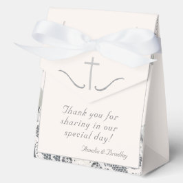 Caja de Favor de Boda de encaje rosa-champagne