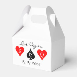 Caja de favor de boda de Las Vegas con trajes de m