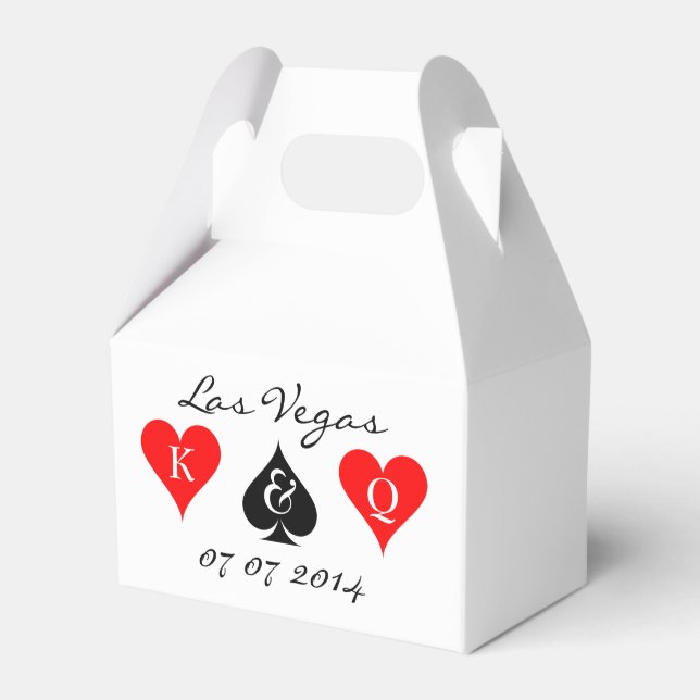Caja de favor de boda de Las Vegas con trajes de m (Front Side)