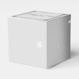 Caja de Favor de Boda de Snowflake blanca y platea