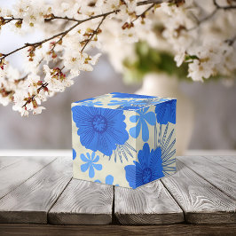 Caja de Favor de Boda Floral Azul Romántica