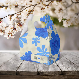 Caja de Favor de Boda Floral Azul Romántica