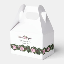 Caja de Favor de Boda Floral de Madnolia Rosa