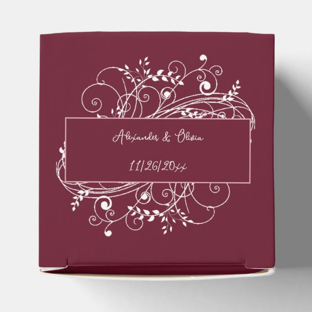 Caja de Favor de Boda Floreciente Vino (Parte superior)