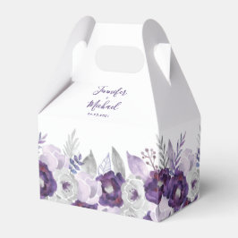Caja de Favor de Boda Morado y Plata