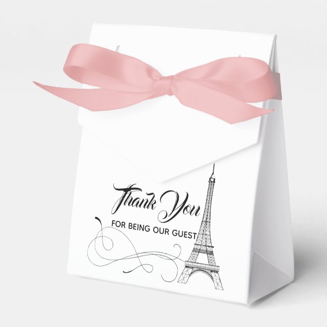 Caja de Favor de Boda Parisiense Doodles (Front Side)