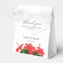 Caja de Favor de Boda Roja Hibiscus