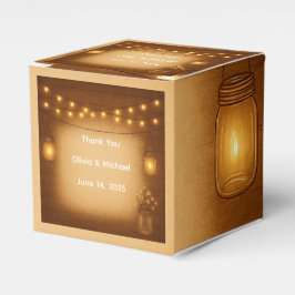 Caja de Favor de Boda Rustic Mason Jar