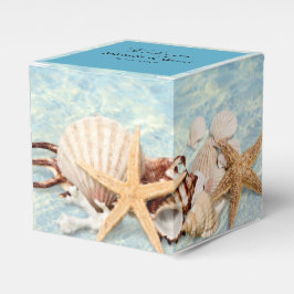Caja de Favor de Boda Tropical Ocean Beach Seashel