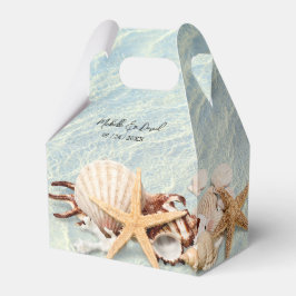 Caja de Favor de Boda Tropical Ocean Beach Seashel