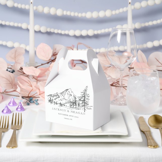 Caja de Favor de Bodas Rústicas de Montaña (Boda)